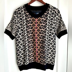 Maeve by Anthropologie Patterned Short Sleeve Sweater